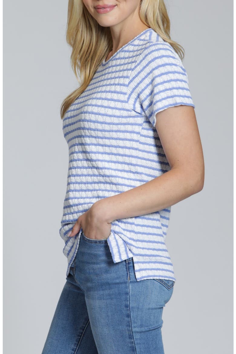 Stripe Textured Short Sleeve Top, Alternate, color, BLUEWHITE STRIPE