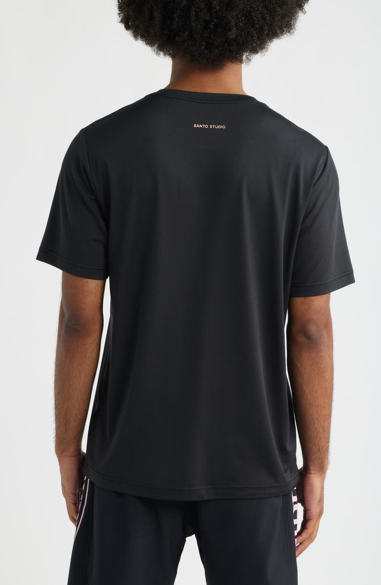 SANTO STUDIO Verona Tech Solid Black T-Shirt, Alternate, color, Black