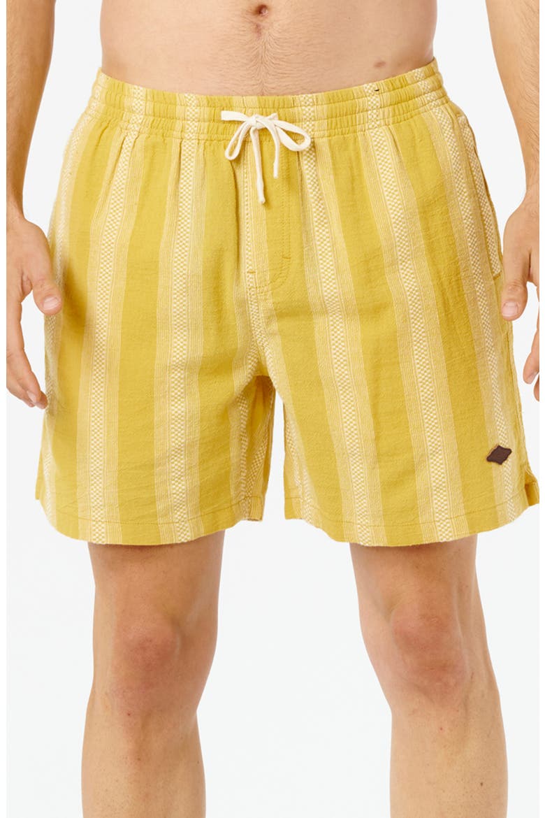 Classic Surf Weaver Stripe Cotton Drawstring Shorts, Main, color, OCHRE