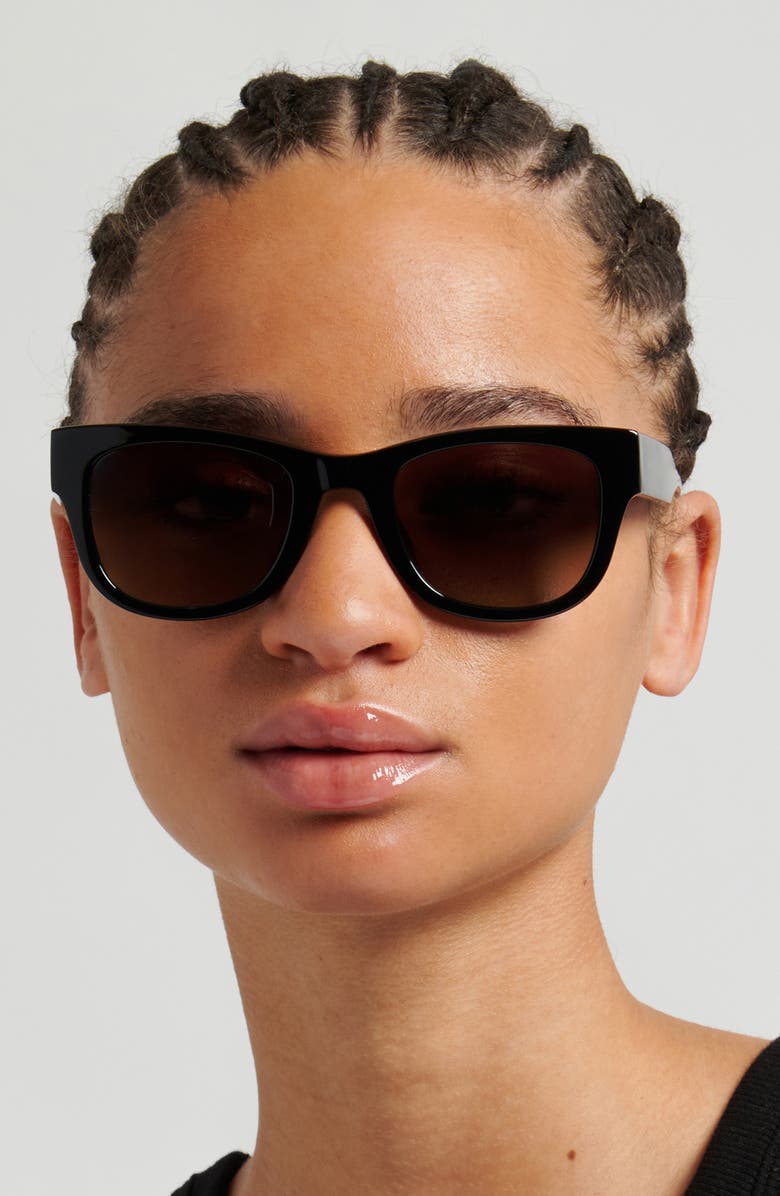 Fossil 50mm Gradient Square Sunglasses, Alternate, color, Black/ Brown Sf