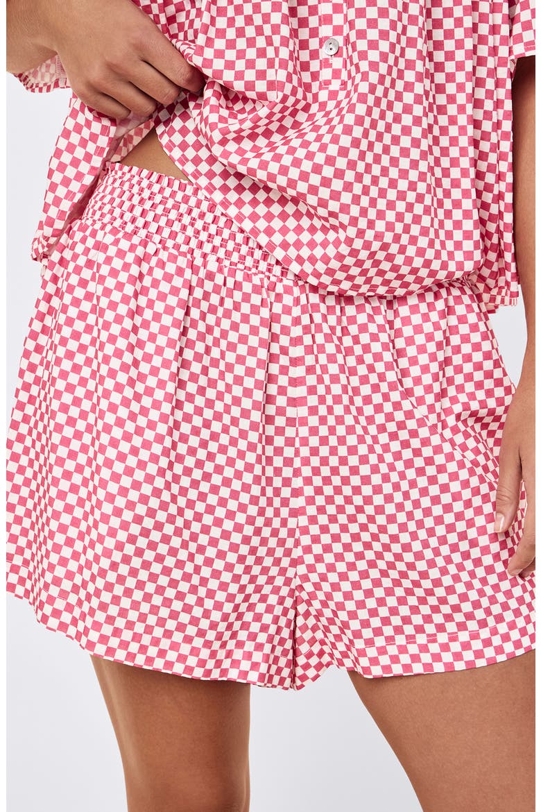 Anais Gathered Short Pajamas, Alternate, color, RASPBERRY