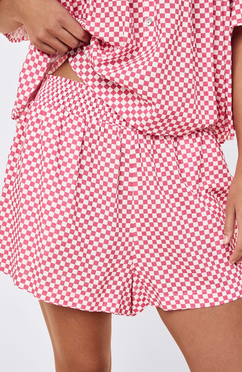 Papinelle Anais Gathered Short Pajamas, Alternate, color, Raspberry