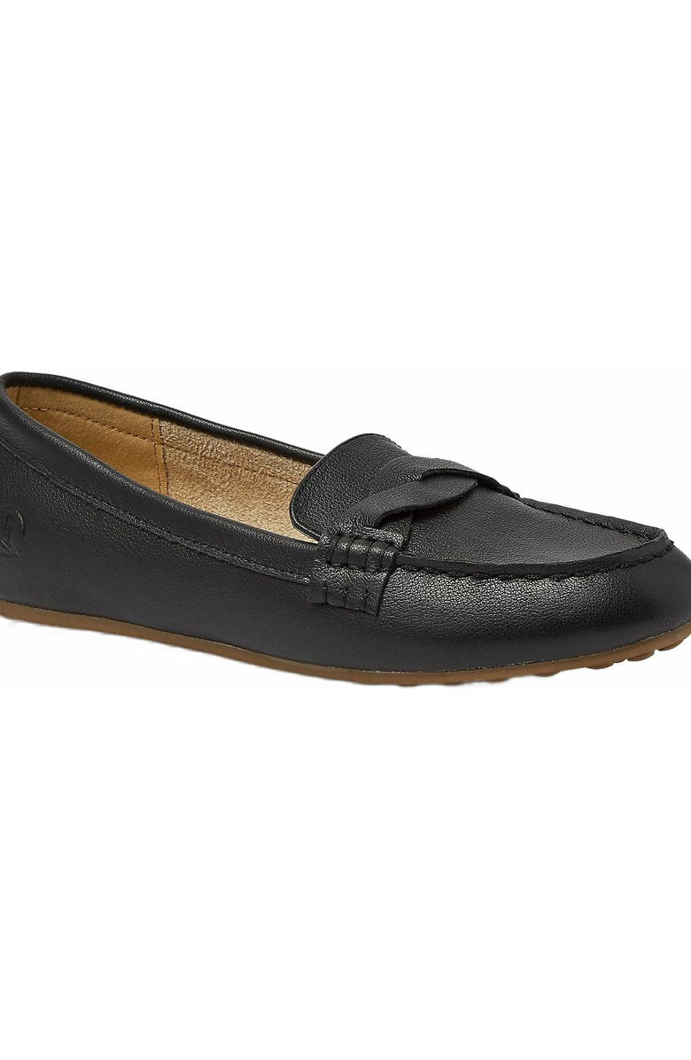 Lands' End Comfort Leather Slip On Loafer Shoes, Alternate, color, Black
