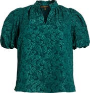 SUGARLIPS Arielle Jacquard Puff Sleeve Top