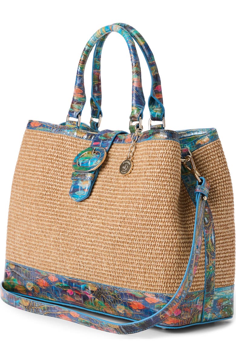 Brahmin Denise Straw Tote, Alternate, color, Waterlily