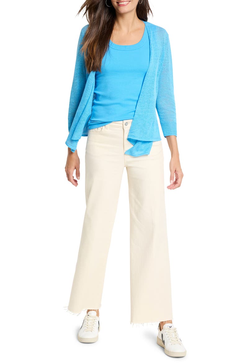 4-Way Linen Blend Convertible Cardigan, Alternate, color, BLUE JEWEL