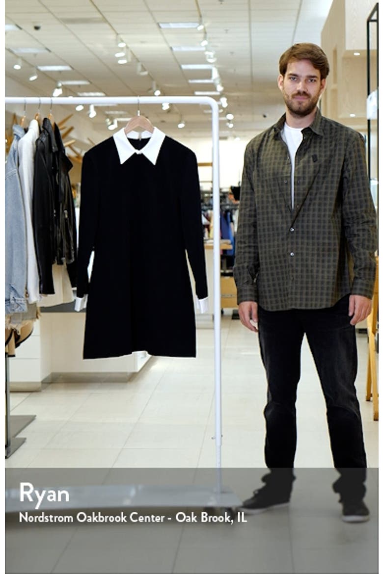 dress with long sleeve shirt 5 Long-Sleeve and Ideas to Copy This Fall this dress can be dressed up or down to suit your style Long Sleeve Plunge Button Up