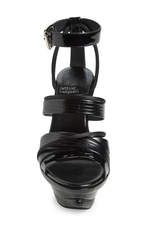 Jeffrey Campbell Tantalize Ankle Strap Platform Sandal In Black Combo