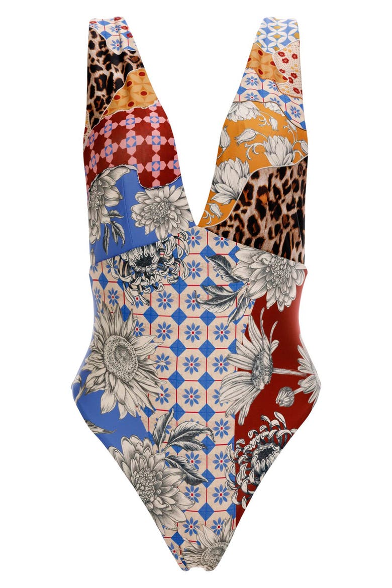 Tulipa One-Piece Swimsuit, Alternate, color, BLUE
