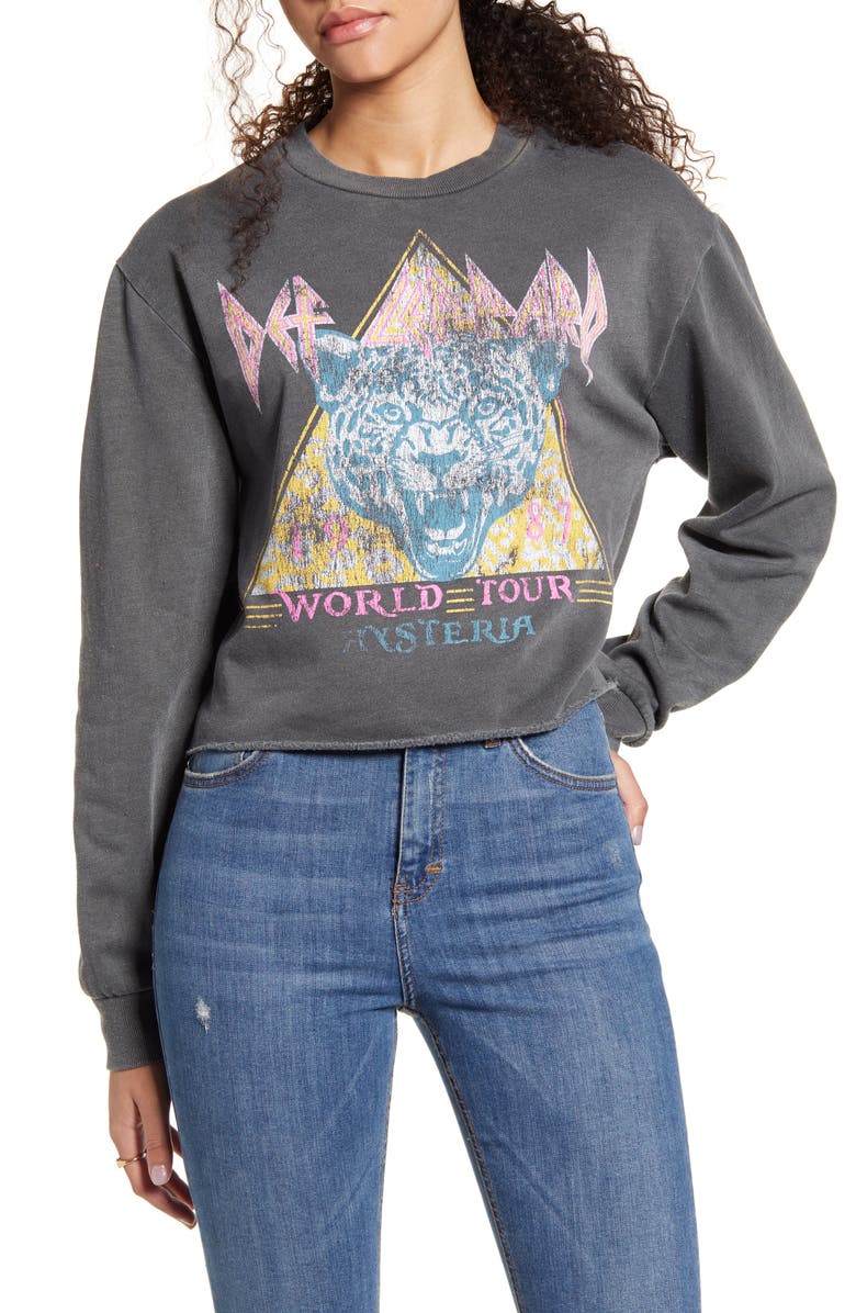 Vinyl Icons Def Leppard Crop Sweatshirt, Main, color, 