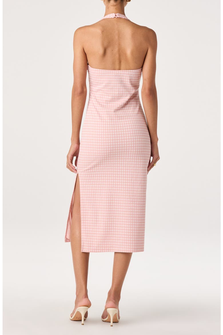 Alice Gingham Halter Neck Midi Dress, Alternate, color, PINK GINGHAM
