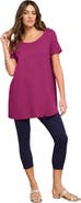 Roaman's Plus Size Cotton Ultimate Scoopneck Swing Tunic