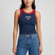Uscape Apparel Women's Uscape Apparel Navy/Red Arizona Wildcats Americana Wordmark Ribbed Tank Top