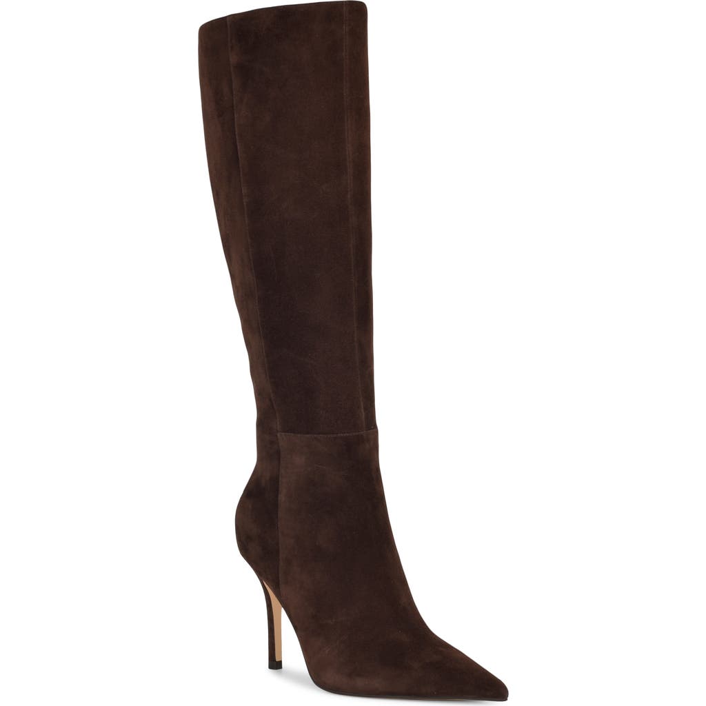 Nine West Wnricky-wc Womens Solid Leather Knee-high Boots In Brown