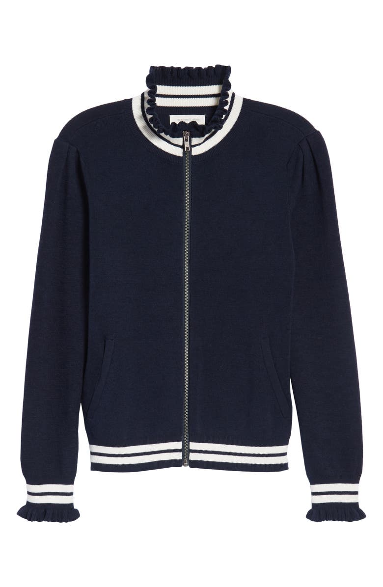 Treasure & Bond Ruffle Trim Track Jacket, Alternate, color,