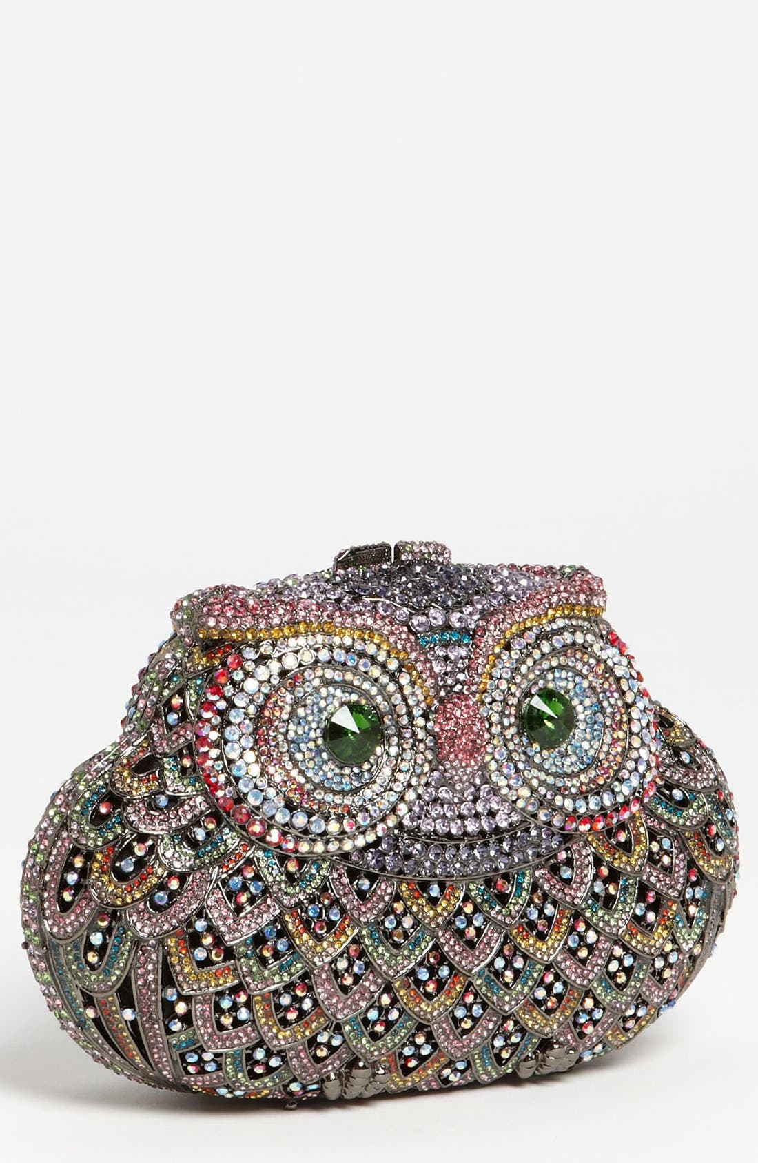 Natasha Couture Owl Clutch, Main, color, MULTI