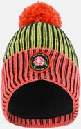 Deux par Deux Girl's Knit Hat Black, Lime And Coral