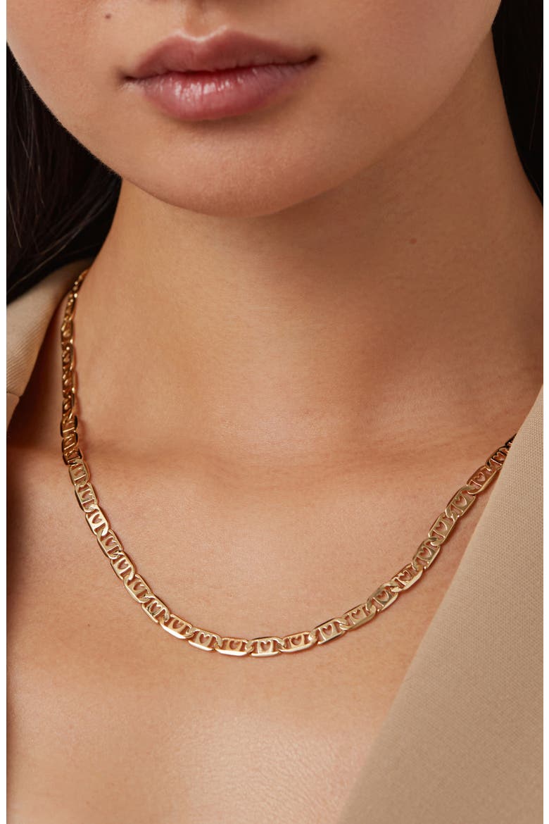 Bobbi Heart Link Chain Necklace, Alternate, color, HIGH POLISH GOLD