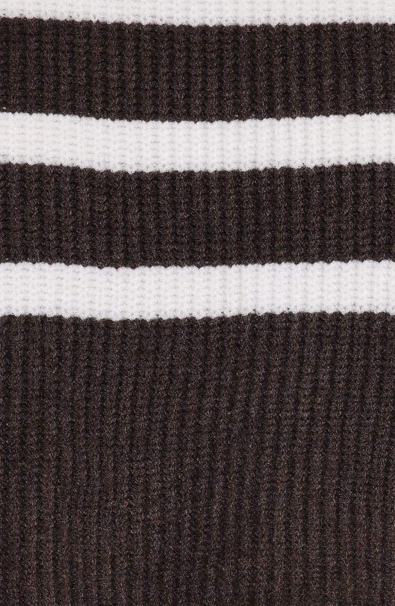 Petal & Pup Sara Stripe Rib Crop Sweater & Miniskirt Set, Alternate, color, Chocolate Cream Stripe