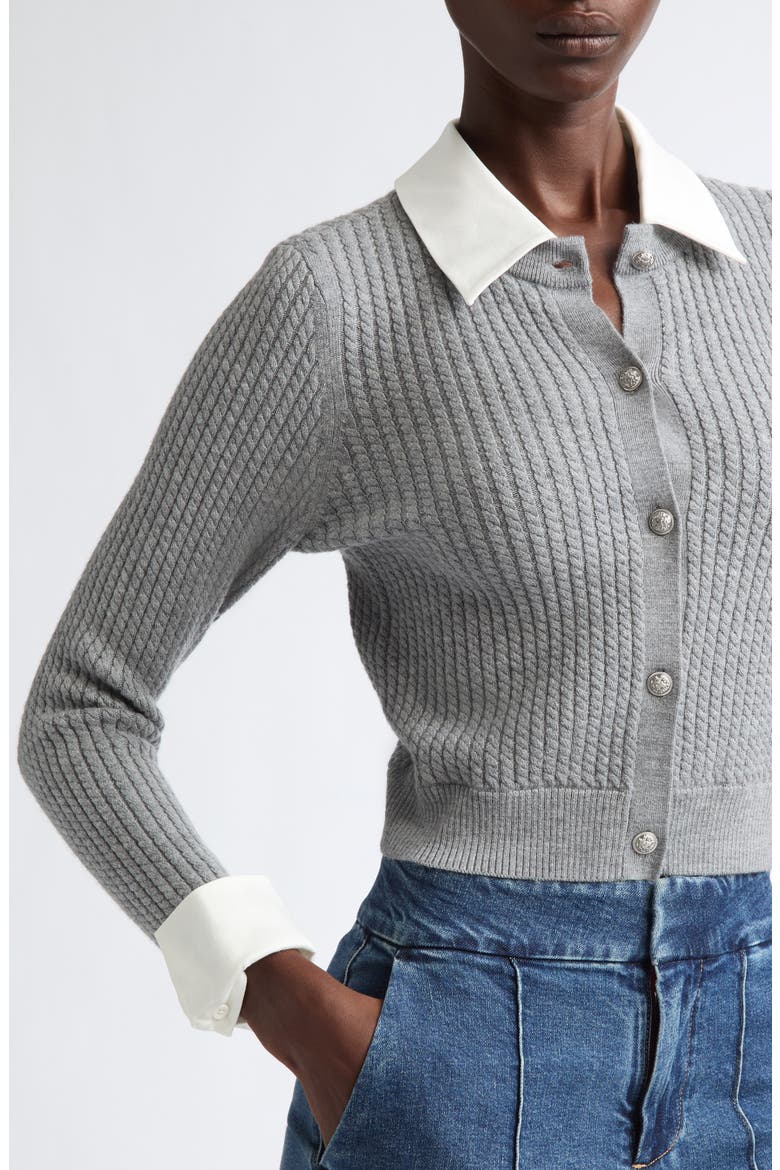 Porla Double Collar Wool Blend Sweater, Alternate, color, MEDIUM HEATHER GREY