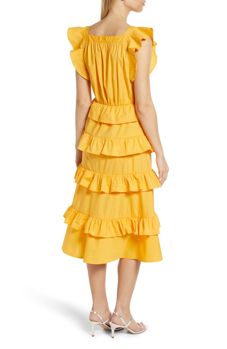 Rachel Parcell Tiered Ruffle Midi Dress, Alternate, color,
