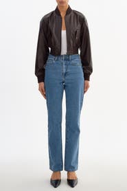 LAMARQUE Evelin W | Cropped Woven Bomber Jacket