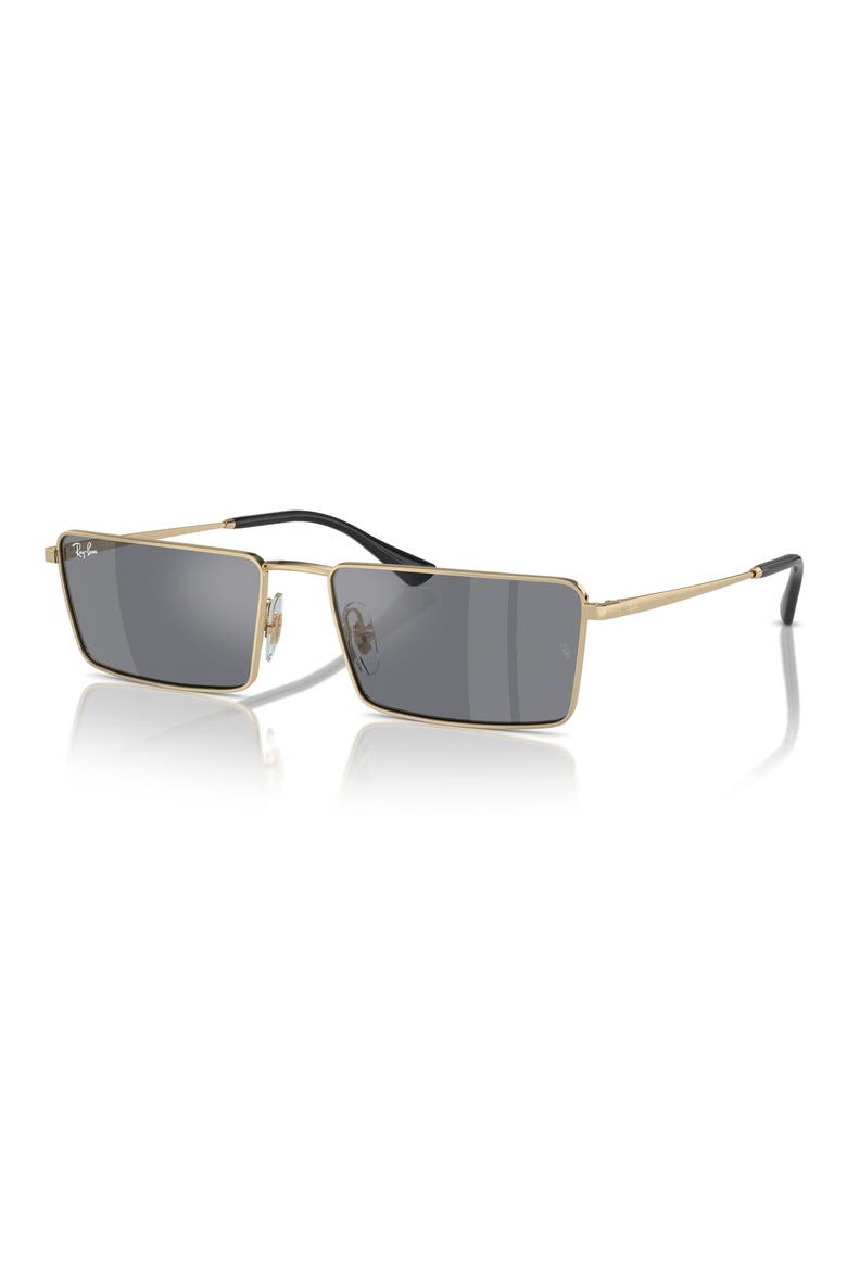 Emy 56mm Rectangular Sunglasses, Alternate, color, LIGHT GOLD