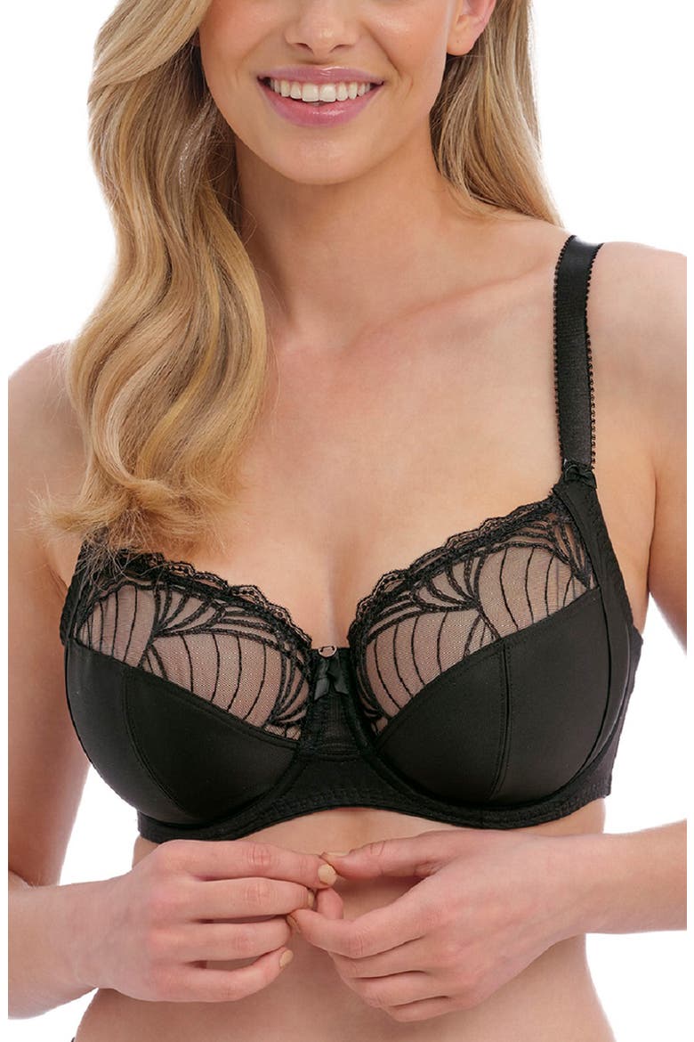 Adelle Underwire Side Support Bra, Main, color, BLACK