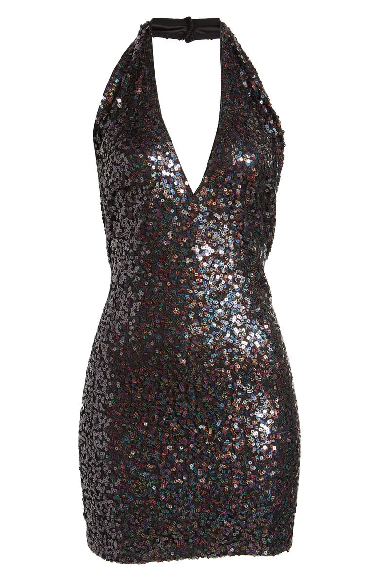 SHO by Tadashi Shoji Tadashi Shoji Sleeveless Sequin Halter Dress, Alternate, color, 