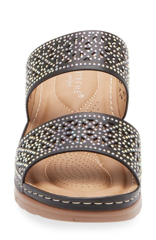 Extreme By Eddie Marc Rhinestone Studded Wedge Sandal