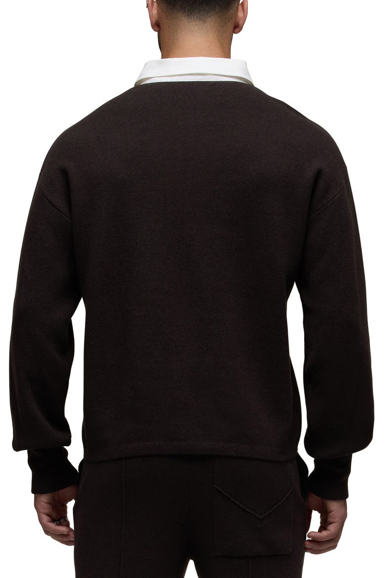 Long Sleeve Contrast Polo, Alternate, color, MOTOR