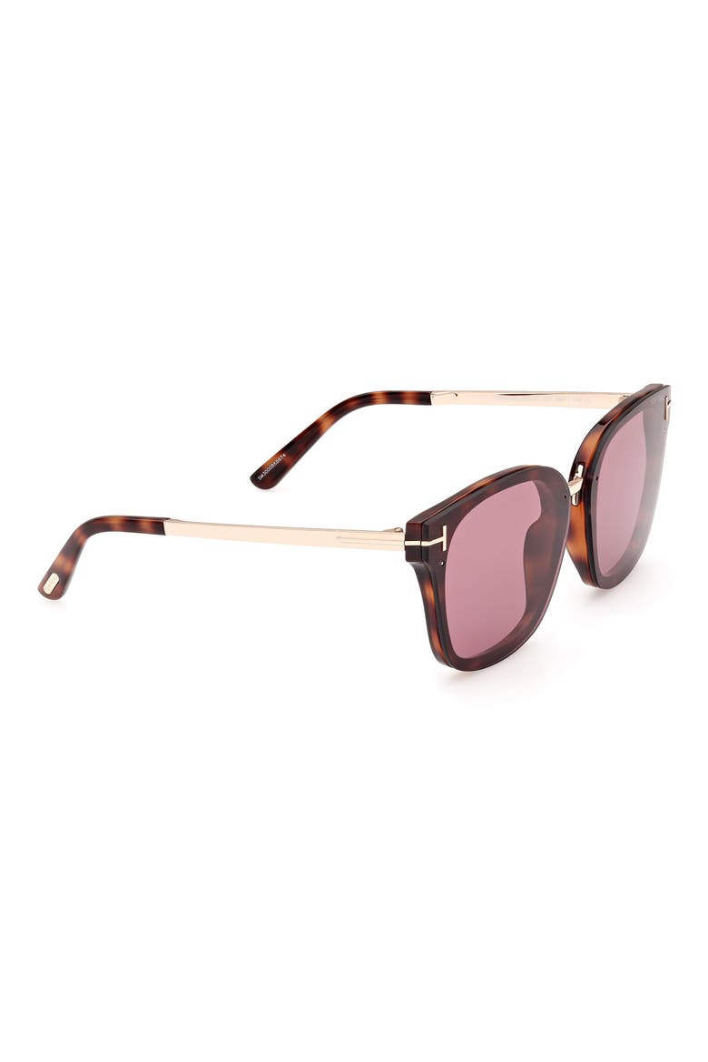 Philippa 68mm Gradient Square Sunglasses, Alternate, color, DARK HAVANA / VIOLET