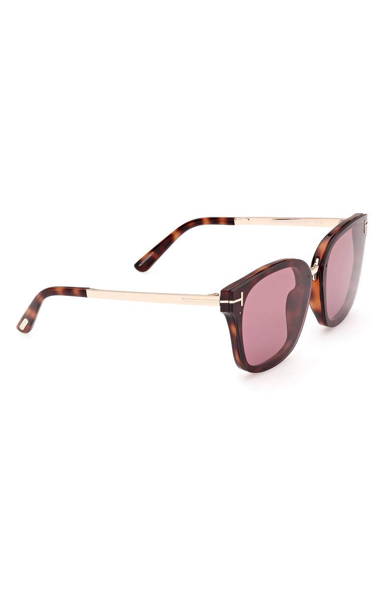 TOM FORD Philippa 68mm Gradient Square Sunglasses, Alternate, color, Dark Havana / Violet