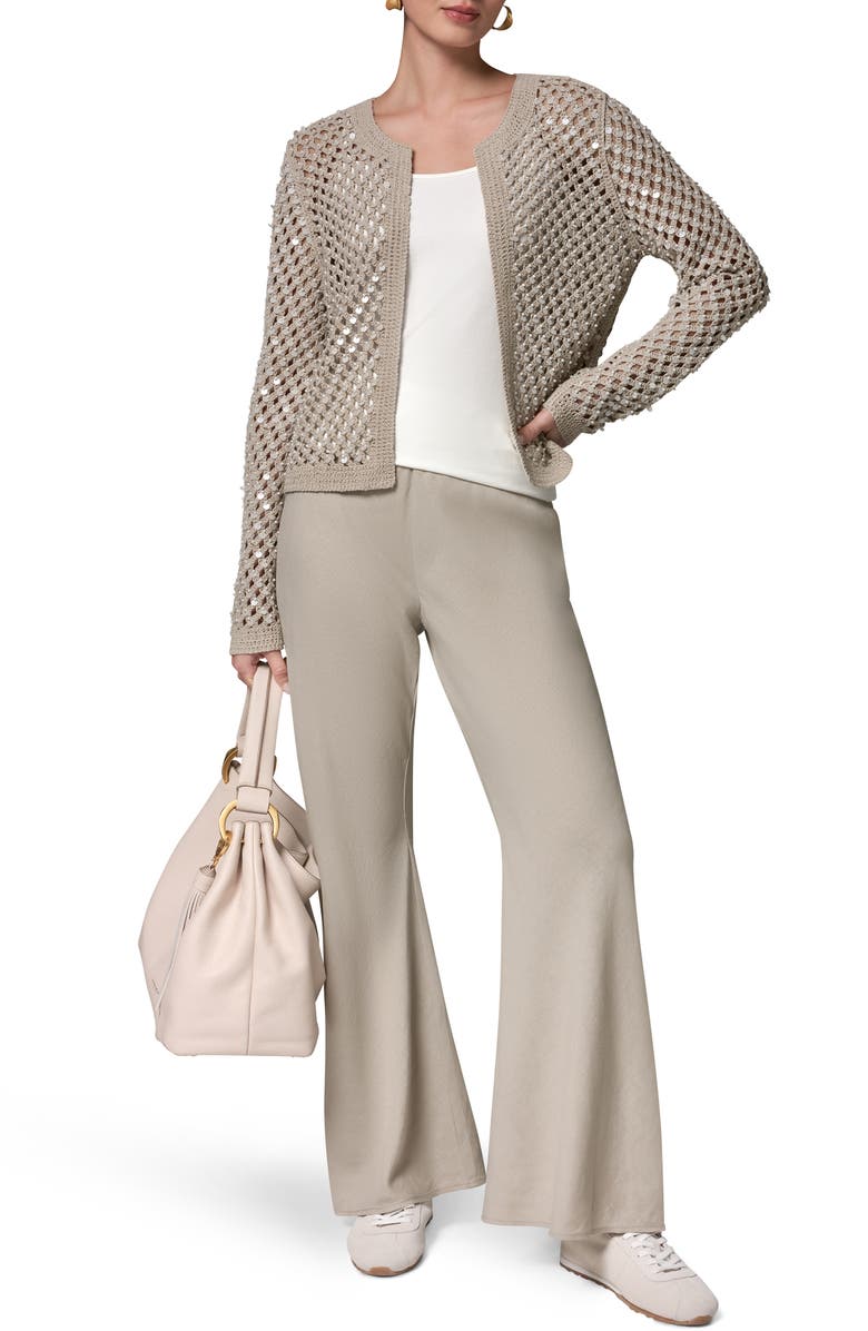 Donna Karan New York Pearl Detail Open Knit Cardigan, Alternate, color,