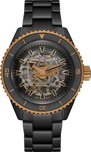 RADO Captain Cook High Tech Ceramic Skeleton Bracelet Watch, 43mm