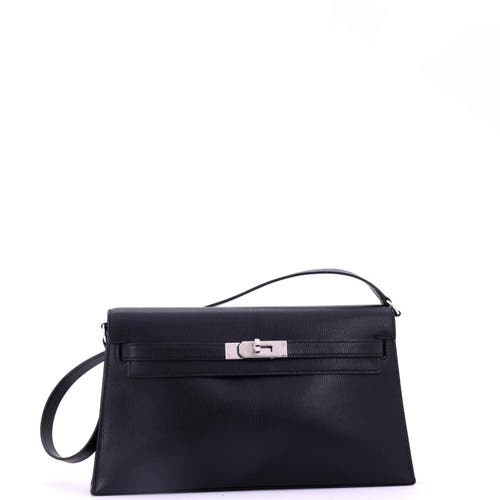 Pre-owned Hermes Hermes Kelly Elan Shoulder Bag Chevre Chamkila In Black