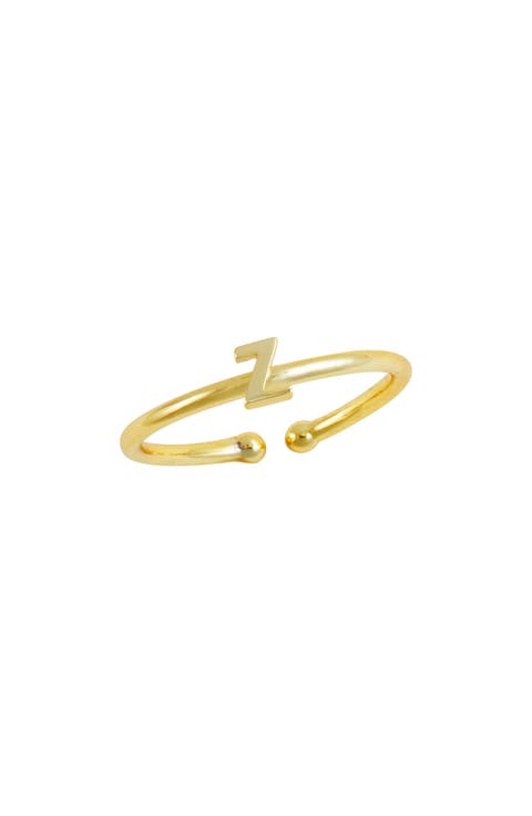 18K Yellow Gold Plated Initial Ring