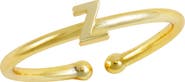 SAVVY CIE JEWELS 18K Yellow Gold Plated Initial Ring