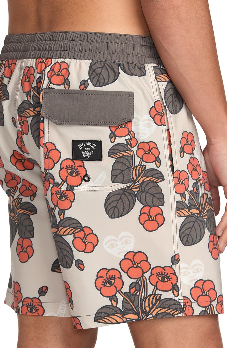 Billabong Icons Layback Swim Trunks, Alternate, color, Stone