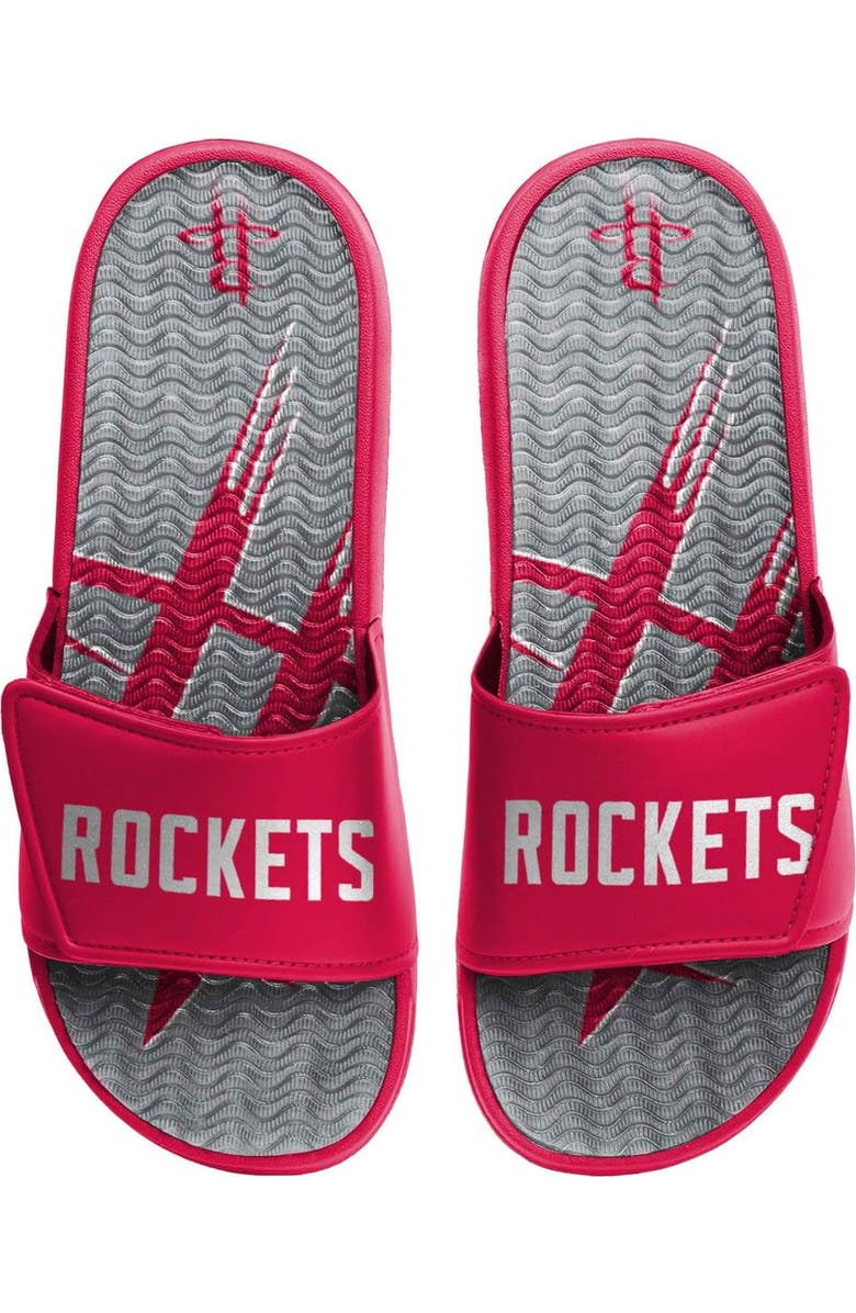 FOCO Men's FOCO Houston Rockets Wordmark Gel Slide Sandals, Main, color,