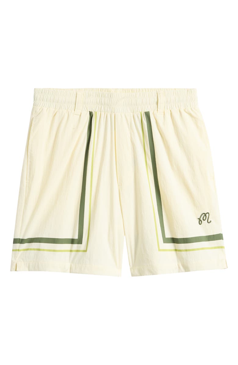 MALBON Scooter Playa Stretch Nylon Drawstring Shorts, Main, color, Cream