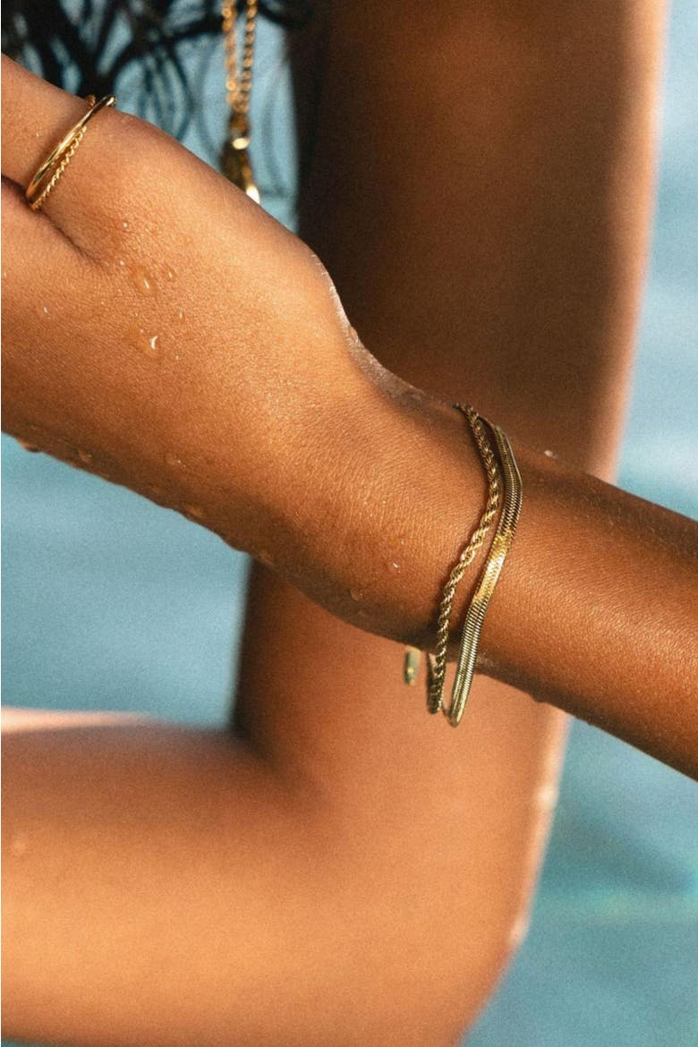 Ios Layered Bracelet, Alternate, color, Gold