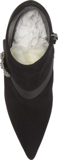 Plinianu Crystal Buckle Pointed Toe Bootie