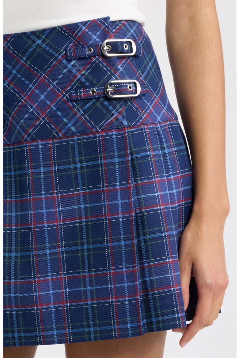 Inola Plaid Pleated Miniskirt, Alternate, color, AUTUMN TARTAN NAVY