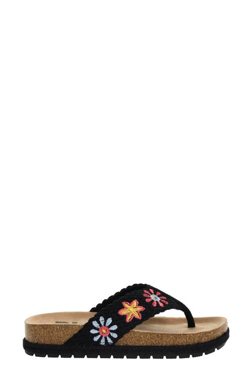 Dirty Laundry Tigerlily Embroidered Platform Flip Flop In Black Multi