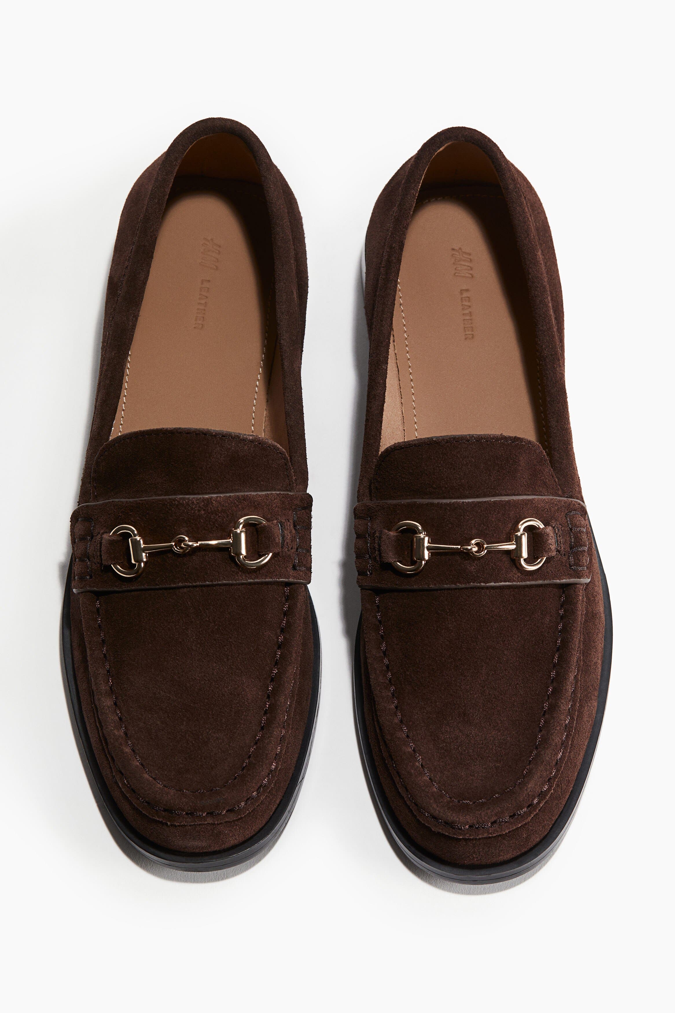 H&M Suede Loafers, Alternate, color, Dark Brown