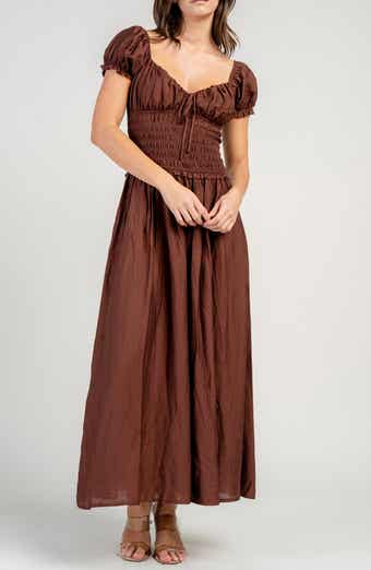 Beivy Smocked Drop Waist Maxi Dress