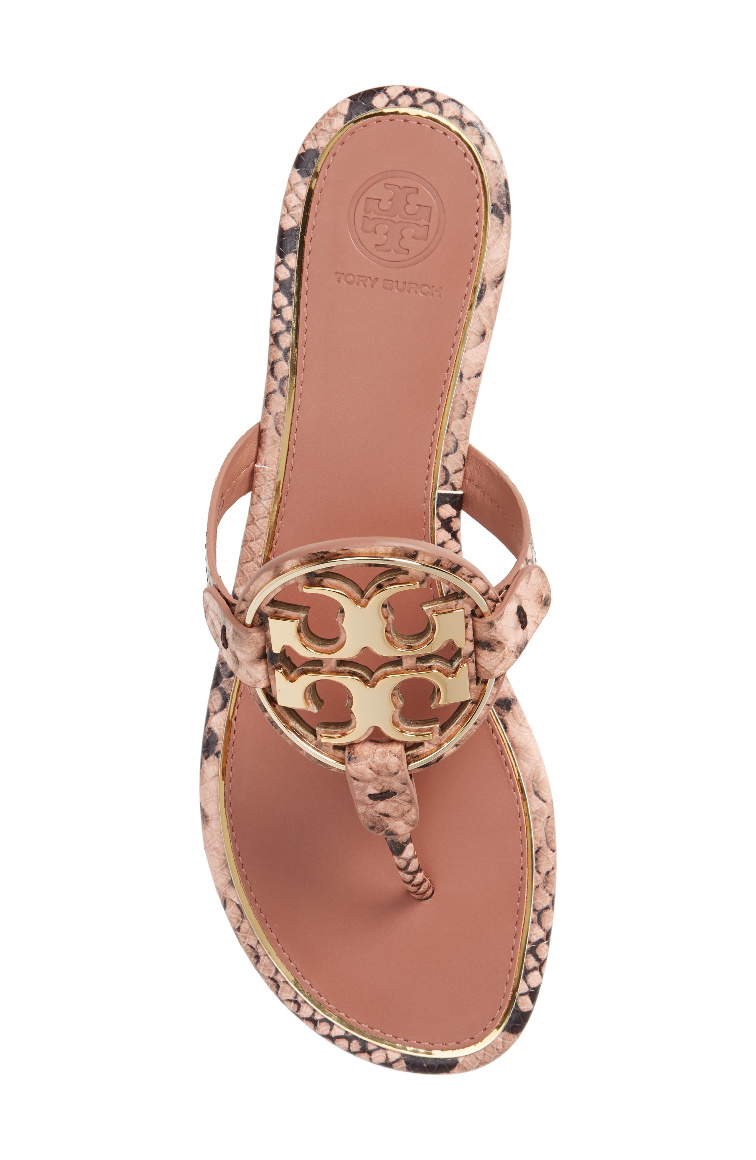 Metal Miller Leather Sandal, Alternate, color, BLUSH ROCCIA / GOLD