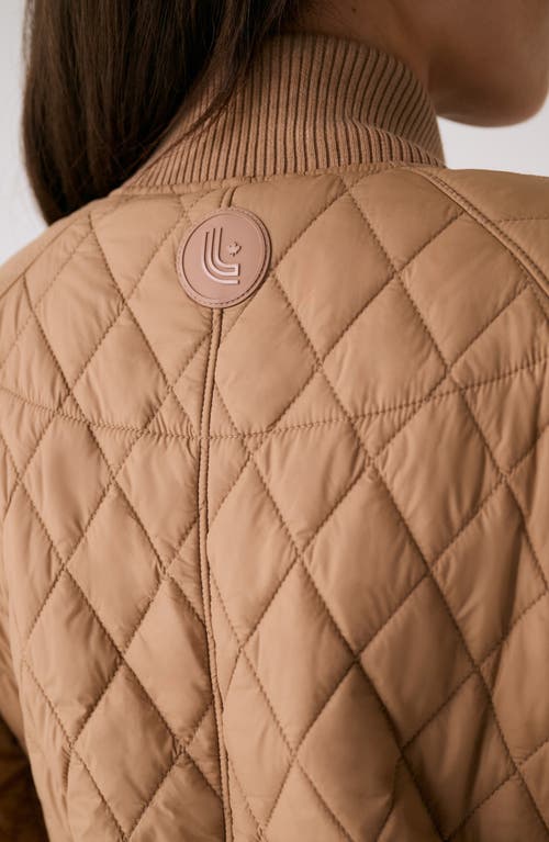 Lole Quilted Water Repellent Nylon Bomber Jacket In Neutral