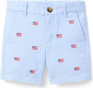 Janie and Jack Embroidered Flag Short